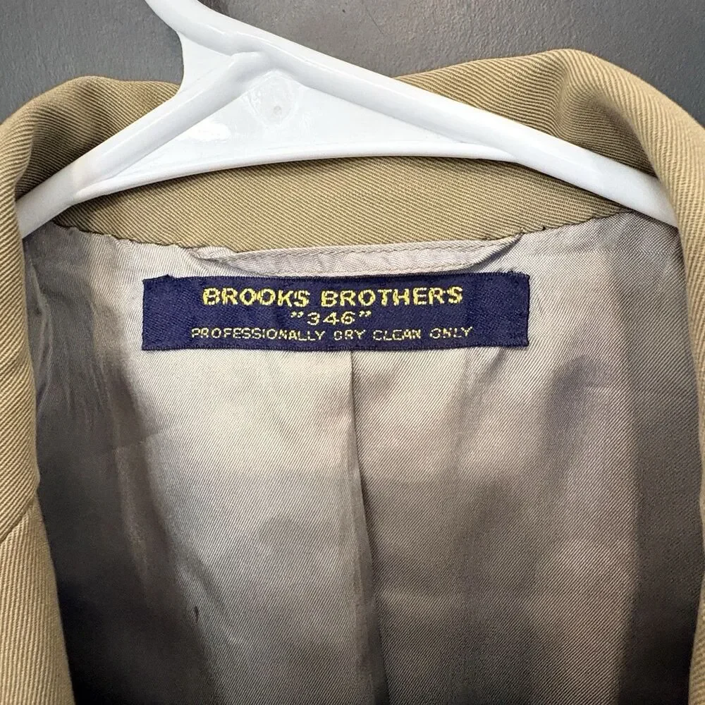 Brooks Brothers 346 Vintage Suit Tan  Wool/poly 80/20 blend Union Made USA 38